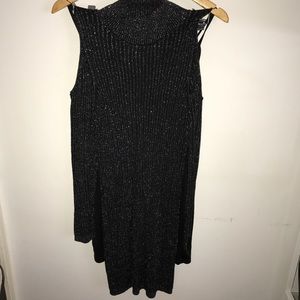 Cold shoulder metallic dress